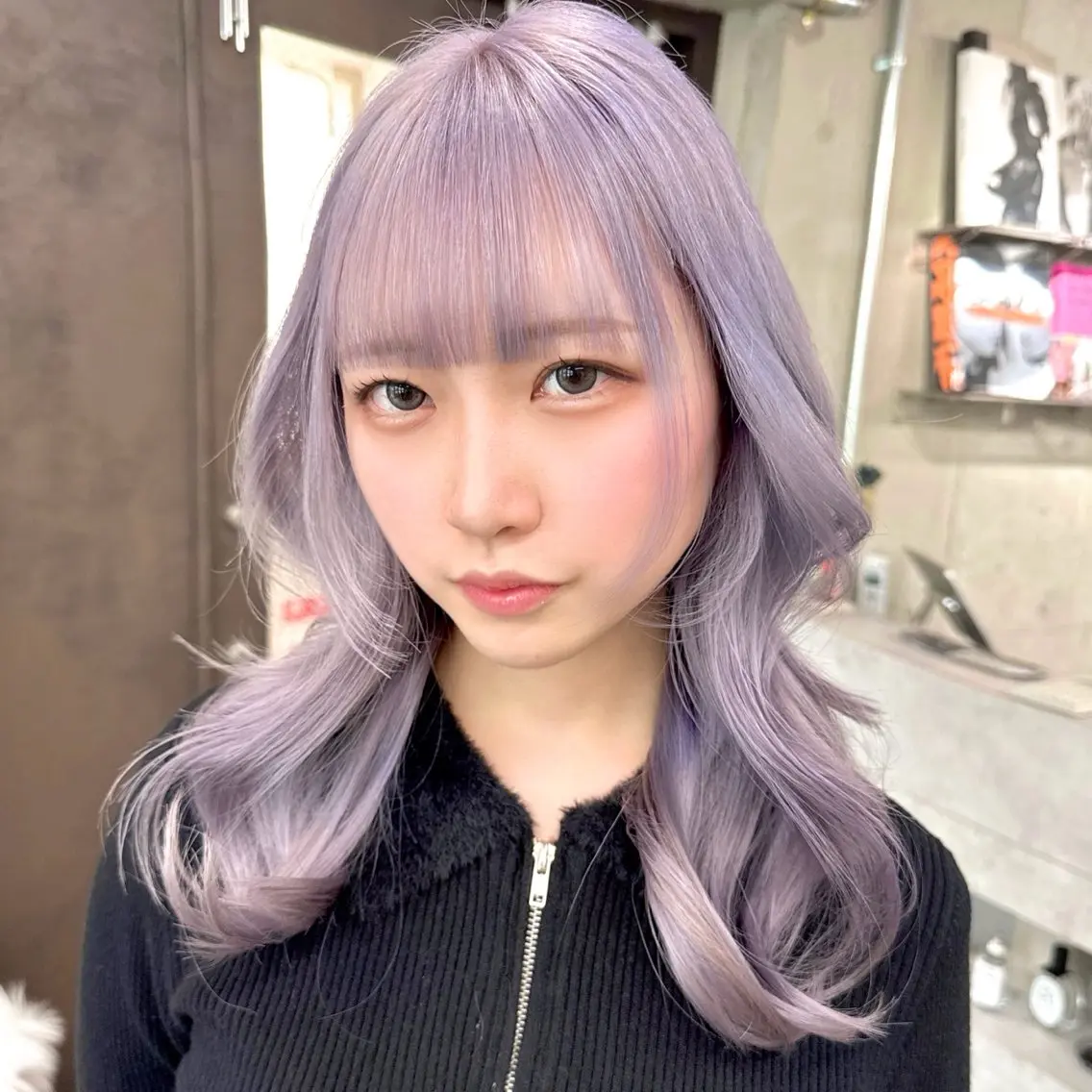 セミロング カラー パーマ ヘアアレンジ メンズ キッズ メンズブリーチ ブリーチ ラベンダーカラー カット ヘアカラー トリートメント 💖オタク美容師 ꒰ঌ♡モモ♡໒꒱のヘアスタイル