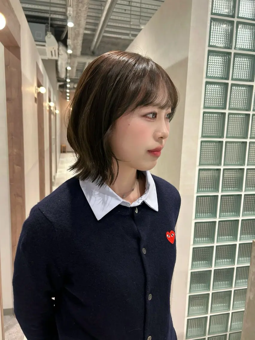 ミディアム カラー ベージュカラー オレンジ ヘアカラー トリートメント SALOWIN栄 三丁目 木戸里実のヘアスタイル