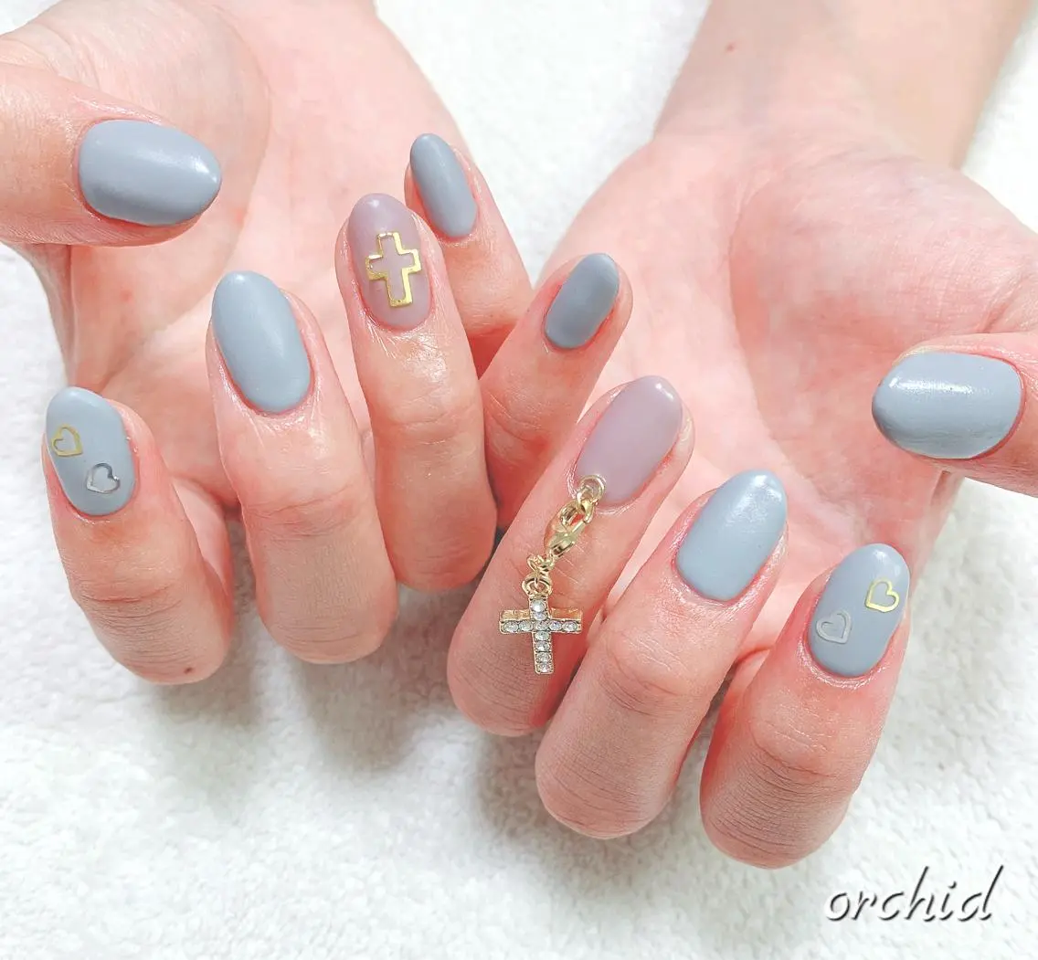 ネイル マットネイル orchid ♡オーキッドのネイルデザイン