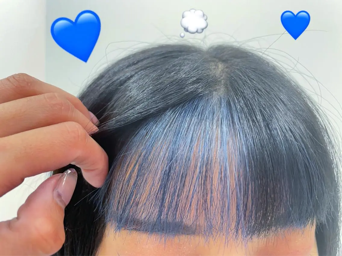 ミディアム カラー インナーカラー ネイビーカラー 新宿駅近♡個室 ♡関口三都季🌜のヘアスタイル