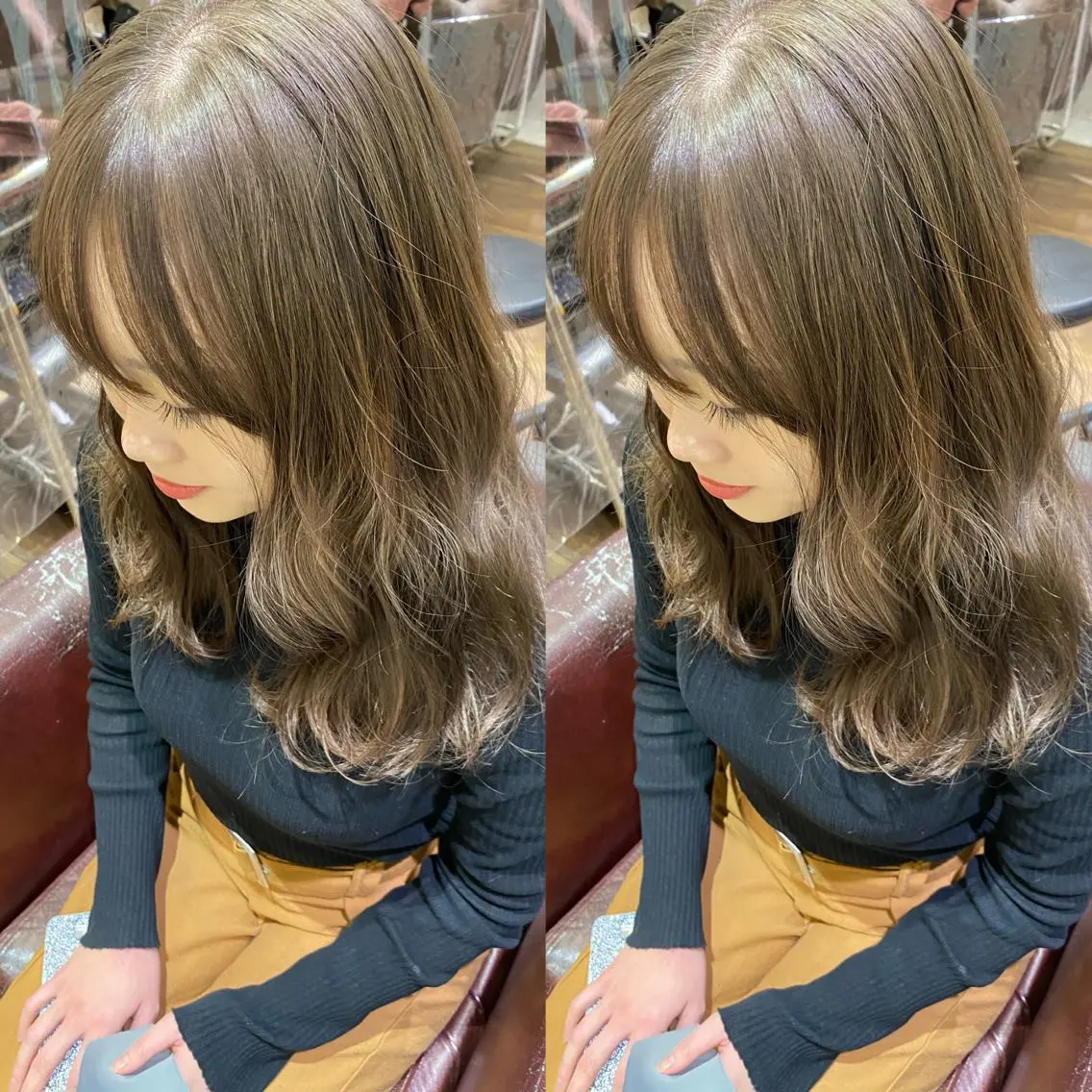 セミロング カラー ⭐️横浜ブリーチ特化 美容師　堤涼⭐️のヘアスタイル