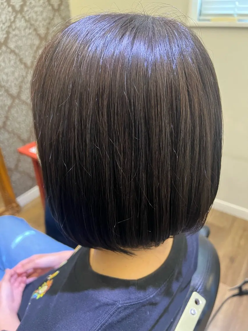 ミディアム カラー ブルーカラー 透明感カラー パープルカラー 小澤 弘美のヘアスタイル