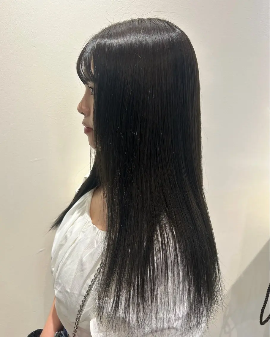 ロング パーマ 縮毛矯正 田中 遥陽のヘアスタイル