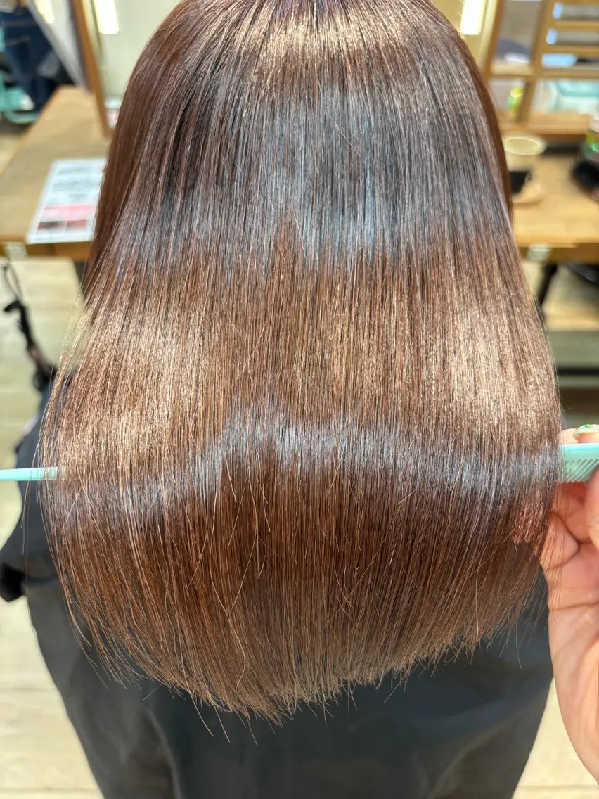 セミロング パーマ カット 縮毛矯正 ゆうこ🍀髪質改善/ ストレート/艶カラーのヘアスタイル