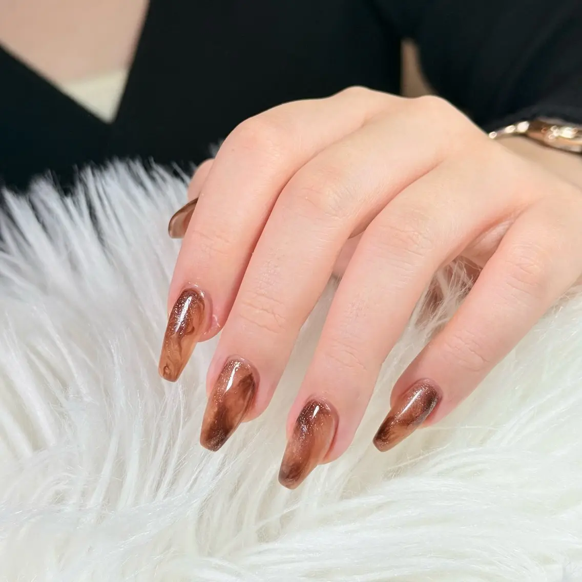 ネイル チークネイル フレンチネイル グラデーション キラキラネイル 韓国ネイル ハンドネイル Risa_ Nailのネイルデザイン