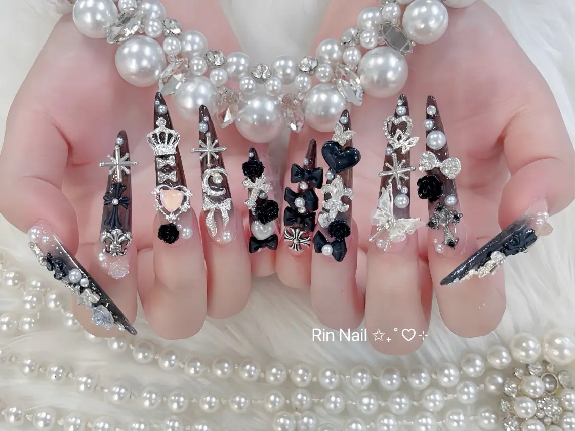 ネイル ブルー ジェルネイル ガーリー グラデーション グリーン ハンドネイル Rin Nail 新大久保店のネイルデザイン