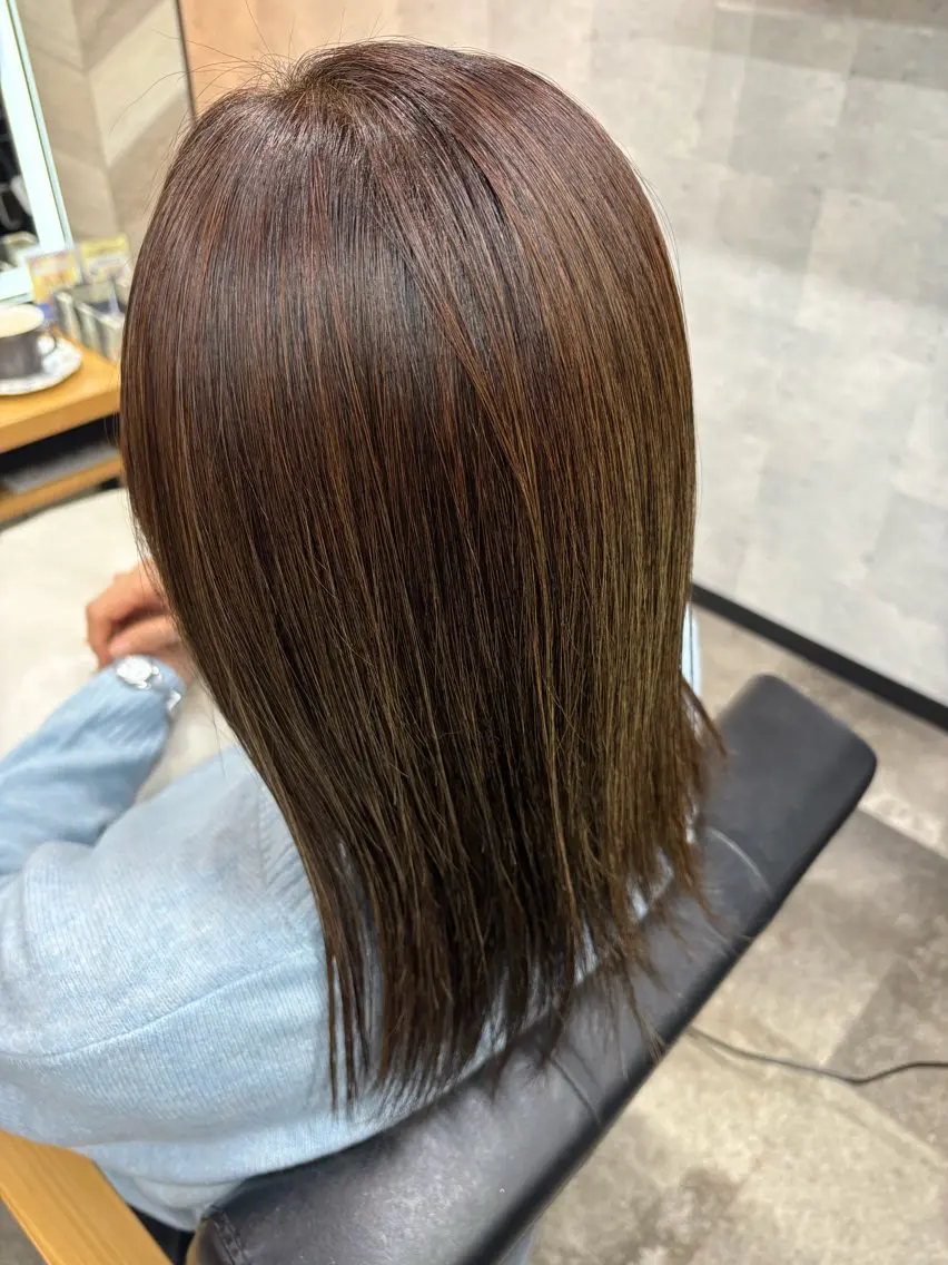 セミロング 髪質改善 縮毛矯正 カット 縮毛矯正 SHANTi 飯塚 ヘアセット/髪質改善のヘアスタイル