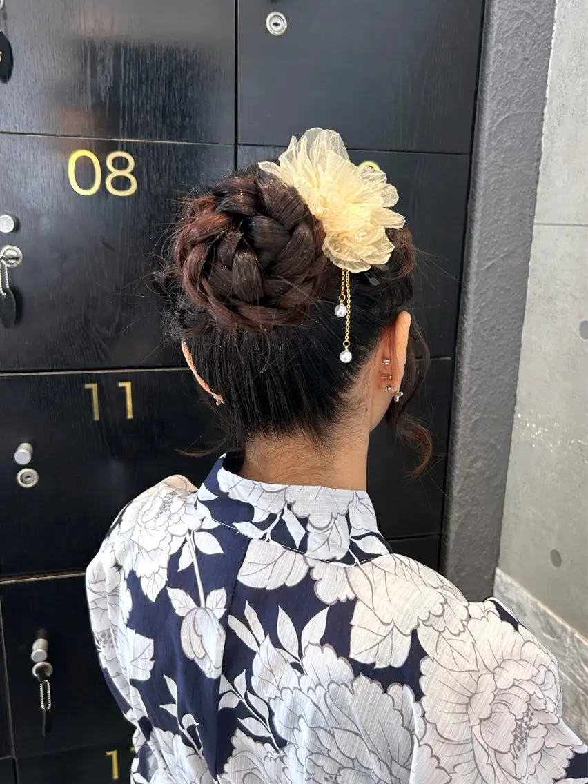 ロング 着付け EARTH平塚 🎀白石 りおん🤍のヘアスタイル