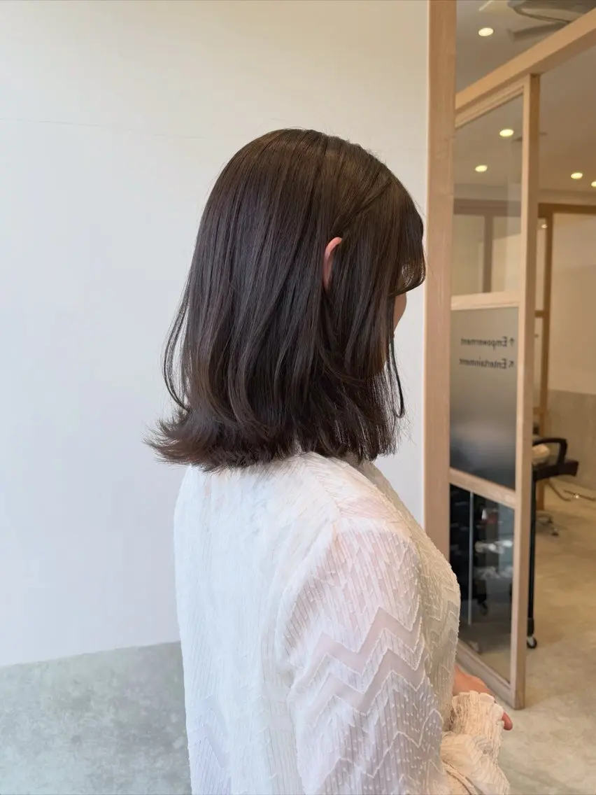 ミディアム カット ヘアカラー トリートメント 𓍯柔らかhair 𓍯 yukinoのヘアスタイル