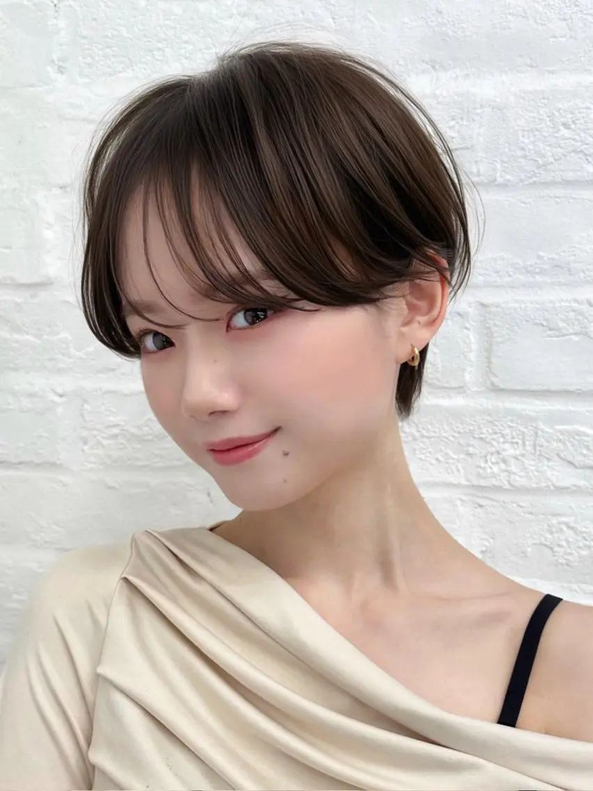 ショート カット ヘアカラー トリートメント ショートヘア くすみカラー、大場猛のヘアスタイル