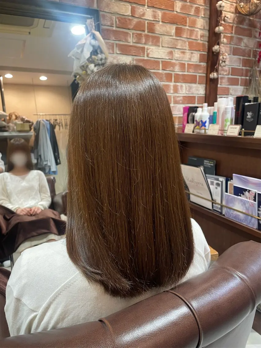 ミディアム ストパ,カラーモデル 募集🌼/星山沙希のヘアスタイル