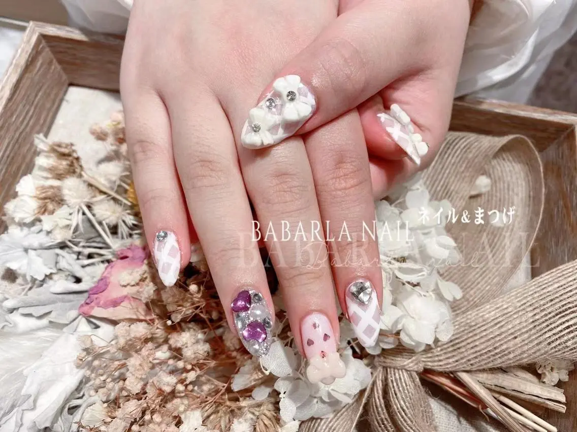 ネイル ハート リボン Babarla nailのネイルデザイン