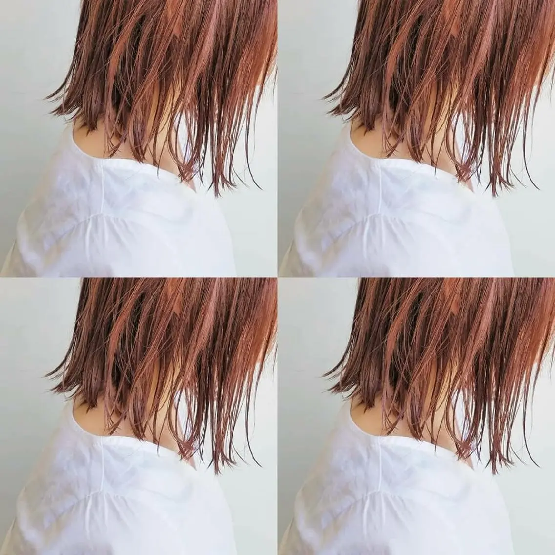 ショート カラー ヘアアレンジ ボルドーカラー ピンクカラー iplus　眉毛と まつげパーマ専門店のマツエク・マツパデザイン