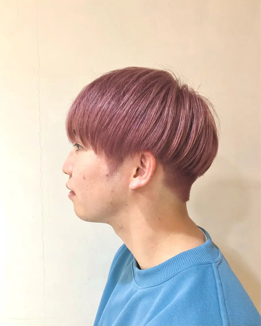 カラー メンズ メンズブリーチ マッシュ シースルーマッシュ ベージュカラー ブリーチ カット ヘアカラー トリートメント ショート、韓国メンズ ヘアのかつらぎのヘアスタイル