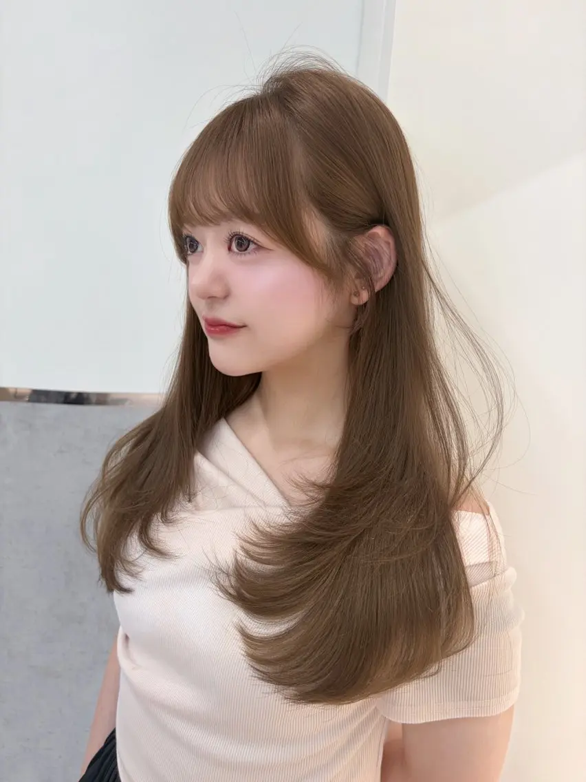 ロング カット ヘアカラー トリートメント 透明感カラー / minami ⟡.·のヘアスタイル