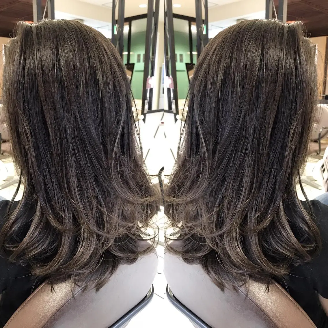 セミロング カラー シールエクステ⭐️ オオミタクヤのヘアスタイル