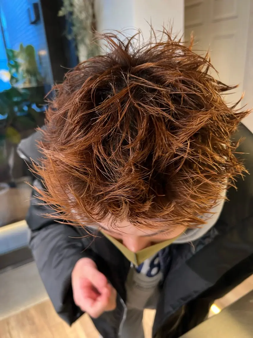 ショート カラー メンズ ショートヘア 渋谷パーマNo.1 うえちりくのヘアスタイル