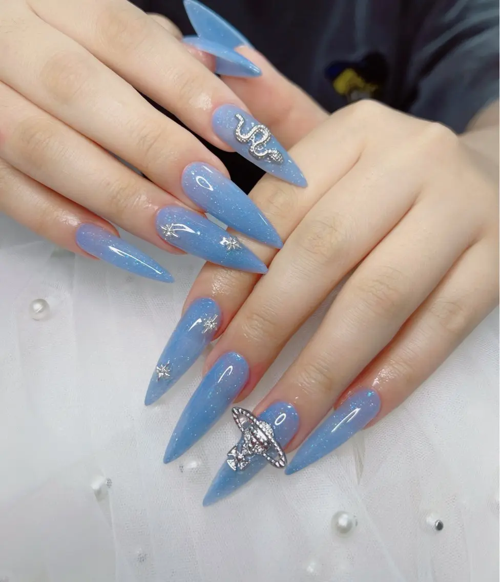 ネイル オーロラネイル 長さ出し フットネイル 韓国ネイル ラメ(グリッター) ハンドネイル 👍thumbs up nail👍のネイルデザイン