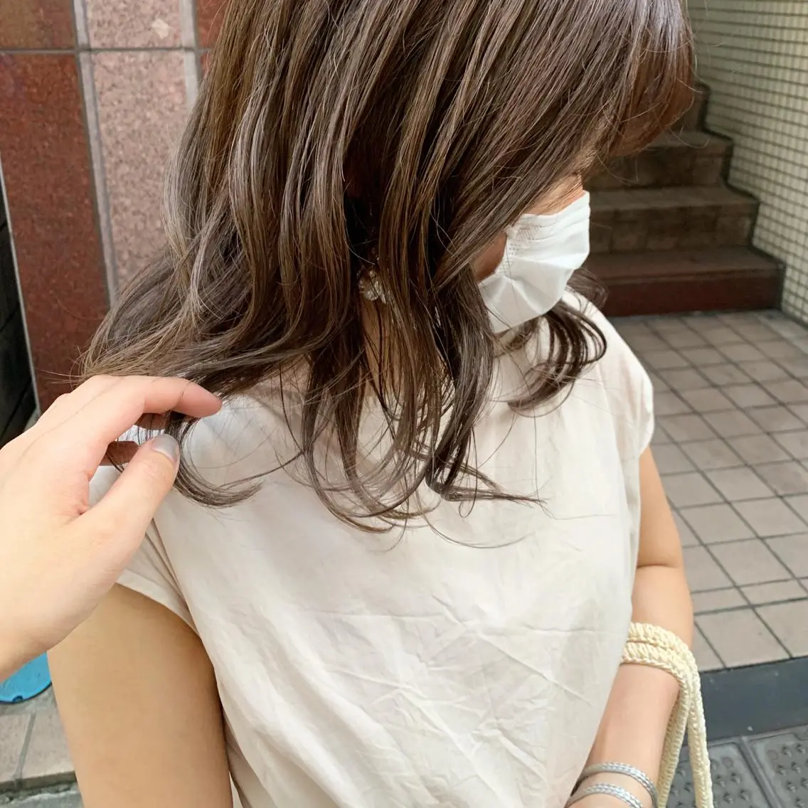 ミディアム カラー ヘアアレンジ 🫧透明感カラー/ ボブ/小笠原汐海🪽のヘアスタイル