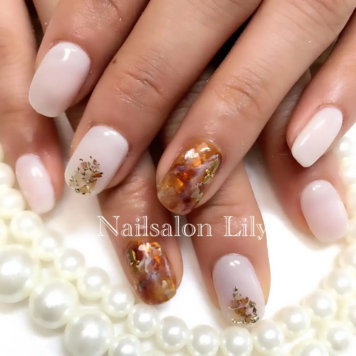 ネイル べっ甲ネイル Lily*nail 🌻Mii🌻のネイルデザイン