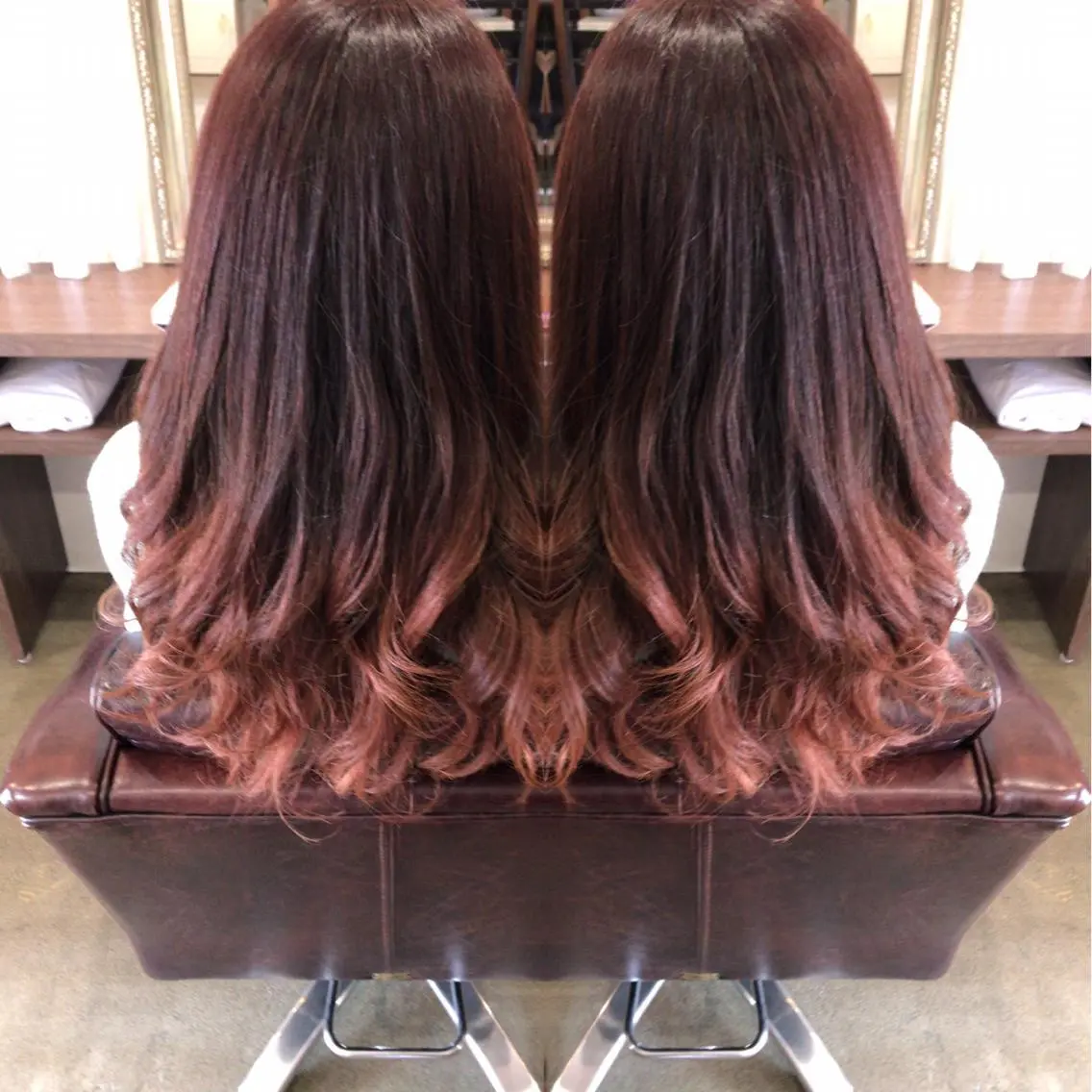ロング カラー レイヤーカット匠 イソザキノリユキのヘアスタイル