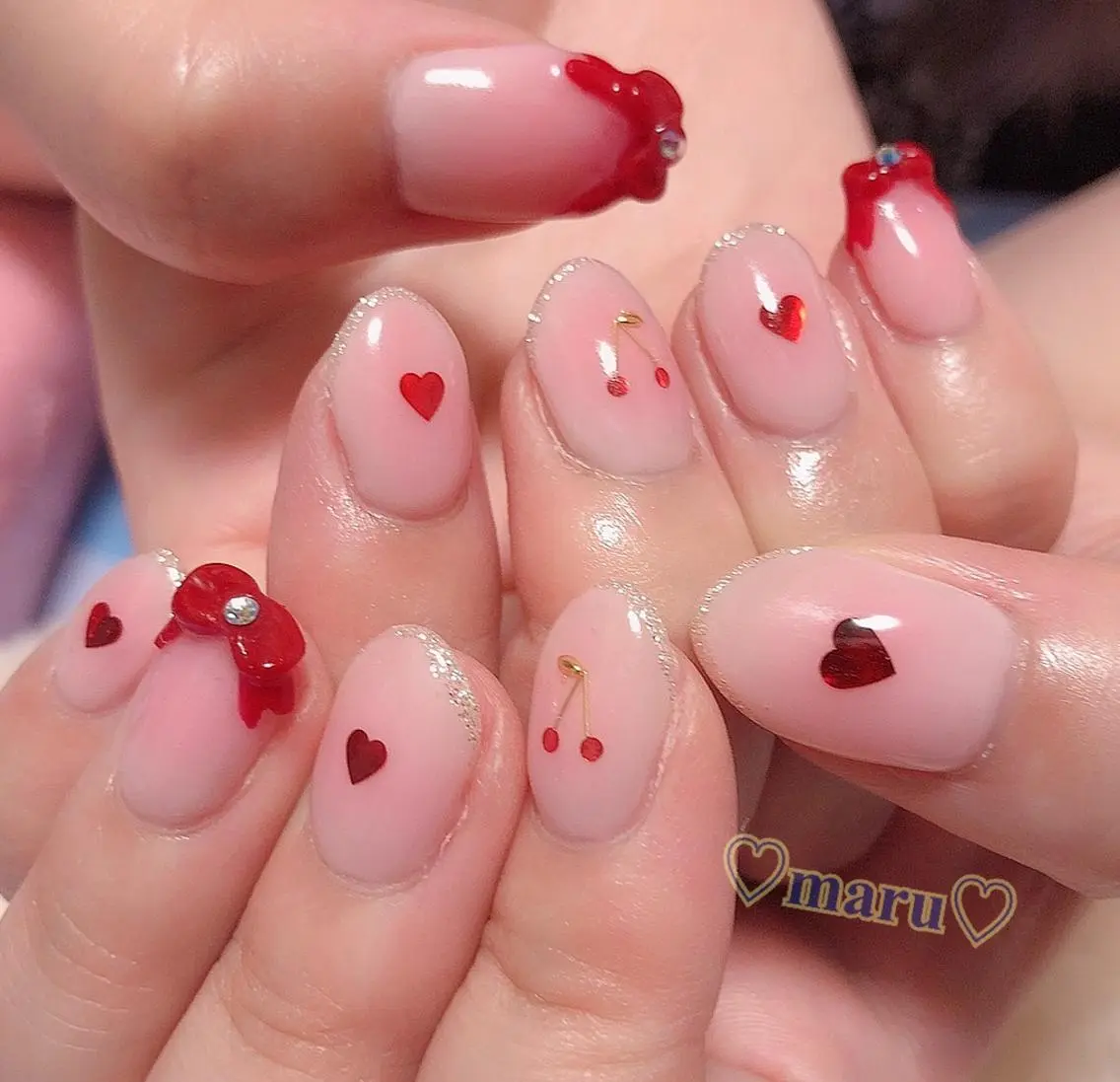 ネイル リボン ハンドネイル フットネイル まるみ ♡のその他イメージ