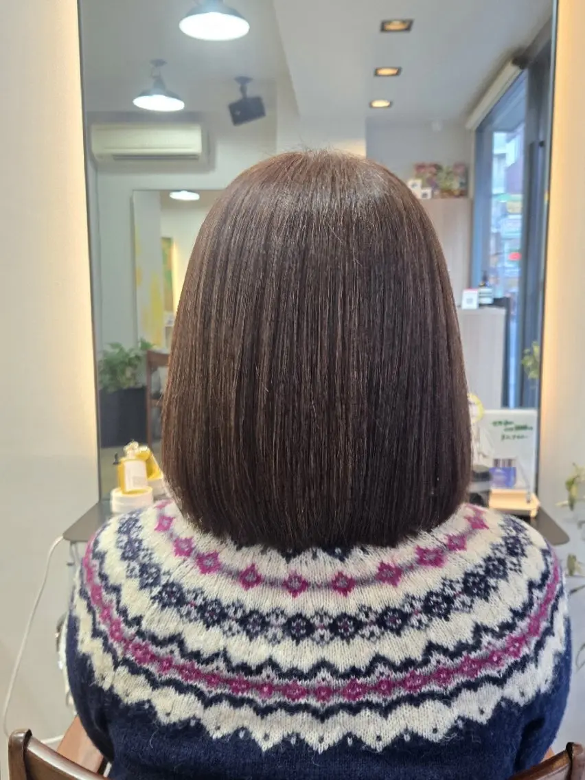 ミディアム カラー 縮毛矯正 カット ヘアカラー トリートメント 野村 果音(カノン)のヘアスタイル