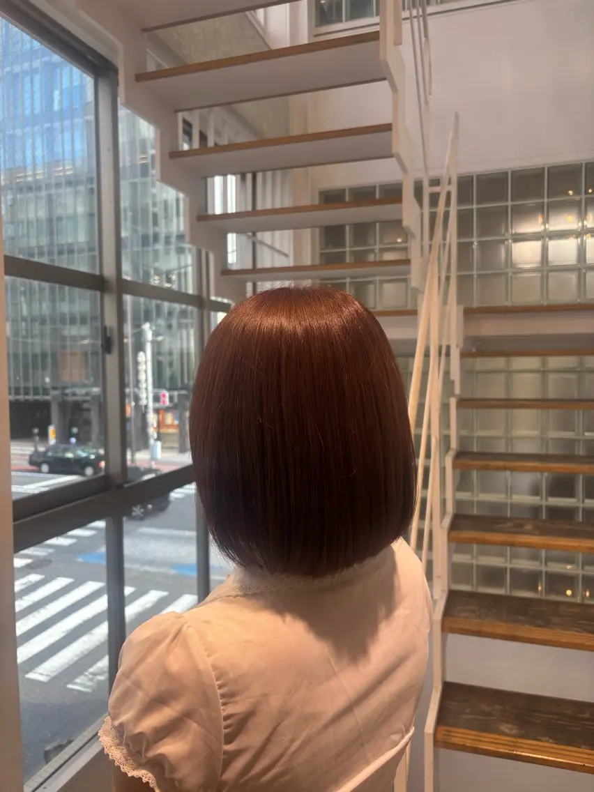 ミディアム カラー ブリーチ ブリーチなしカラー ヘアカラー GiseL 美優のヘアスタイル