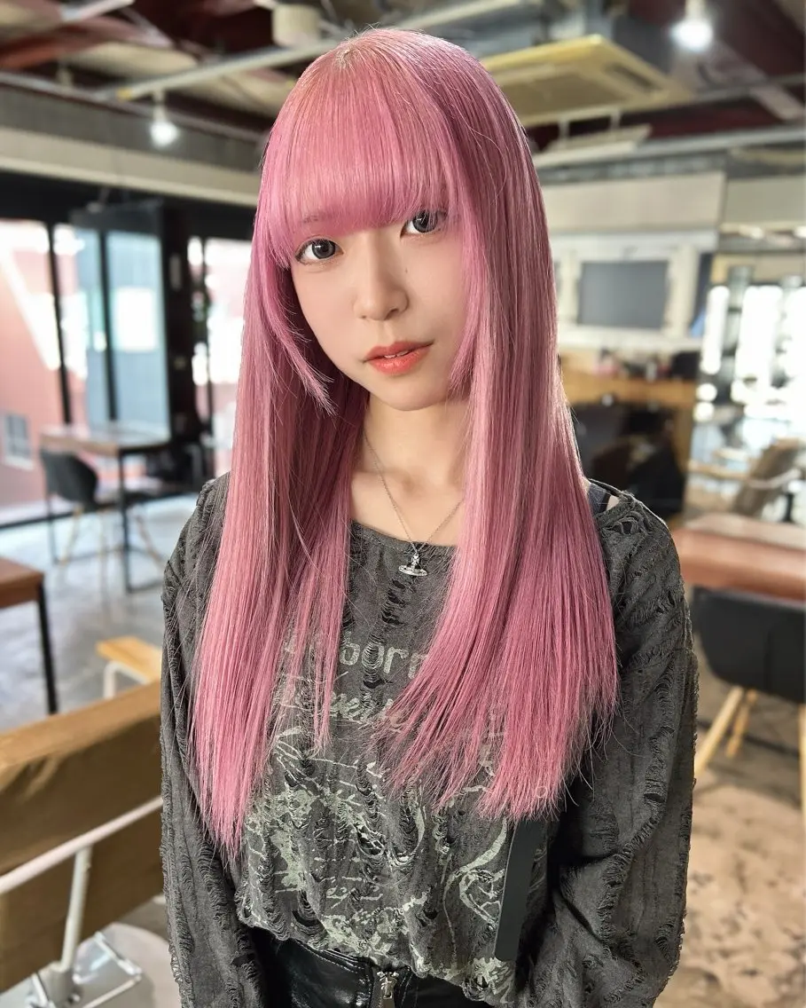 ロング カラー カット ヘアカラー トリートメント ダブルカラー/ 艶髪/SHISEIのヘアスタイル