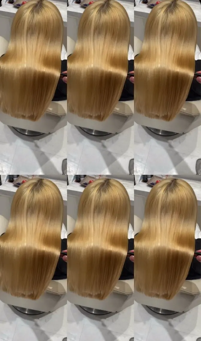ロング パーマ 伸ばしかけ カット 縮毛矯正 トリートメント k-twoたき✨艶感 カラー/美髪矯正のヘアスタイル