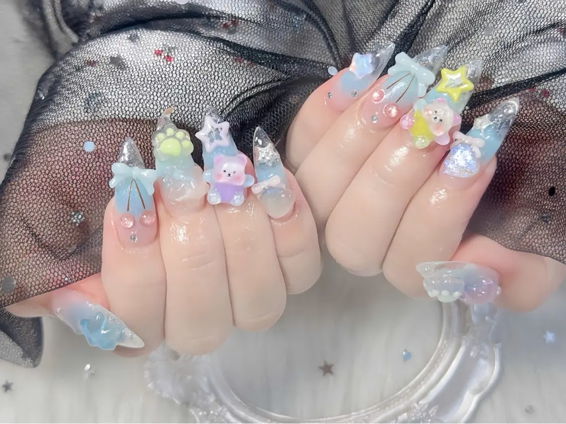 ネイル チークネイル ドット 長さ出し フットネイル フレンチネイル ハンドネイル Hana Nail Salonのネイルデザイン