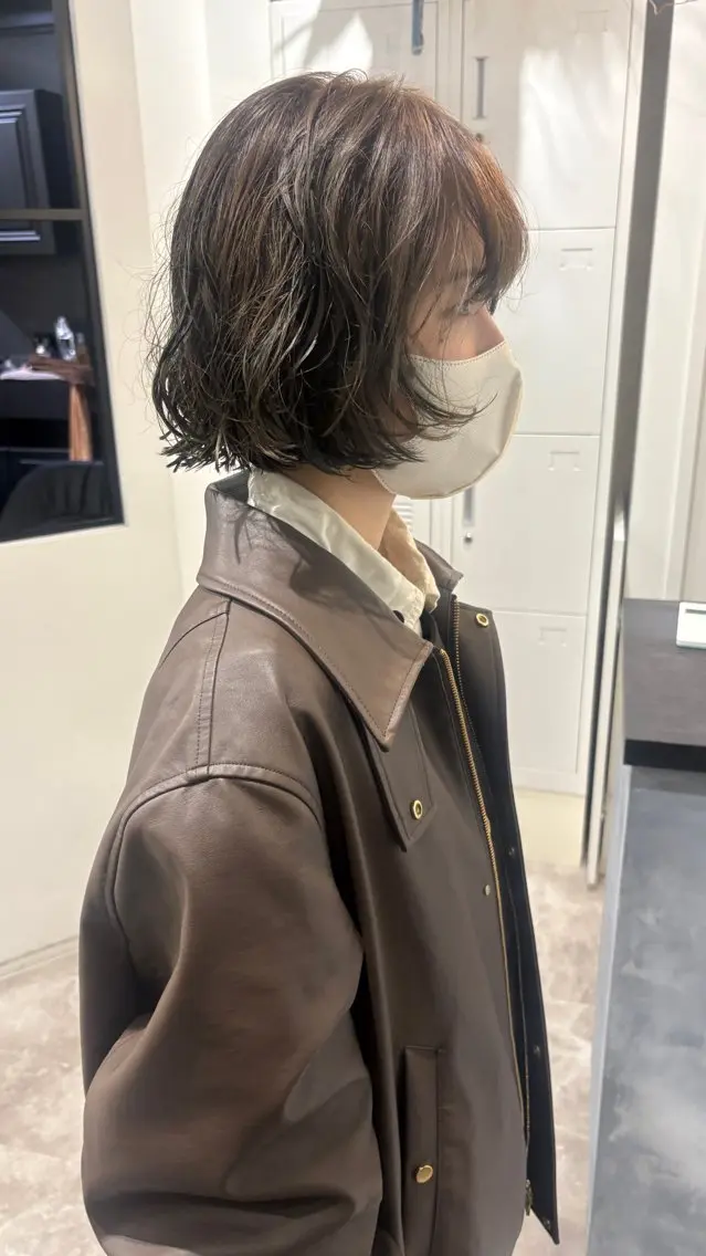 ショート パーマ ボブ ニュアンスパーマ 河野いずみ レイヤー/ボブ 🤍のヘアスタイル