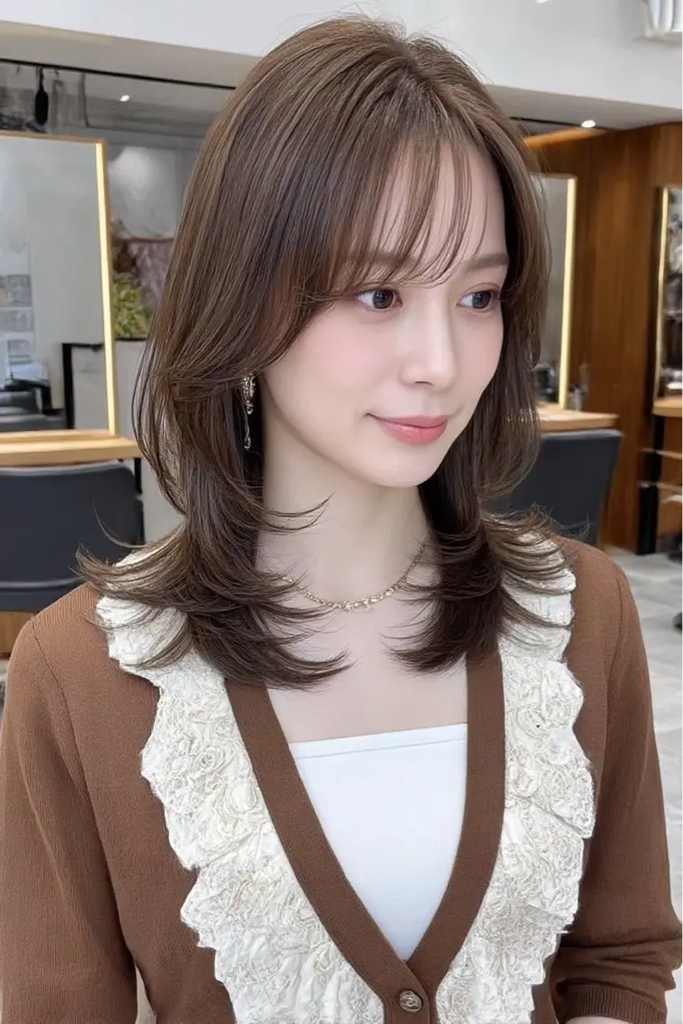 ロング パーマ 縮毛矯正 トリートメント 韓国×艶ハイトーンが かわいい✨️リオ🍒のヘアスタイル