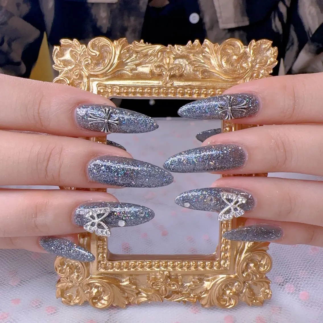 ネイル オーロラネイル フットネイル 韓国ネイル ラメ(グリッター) ラメグラデーション ハンドネイル Belle nail salon 新小岩のネイルデザイン
