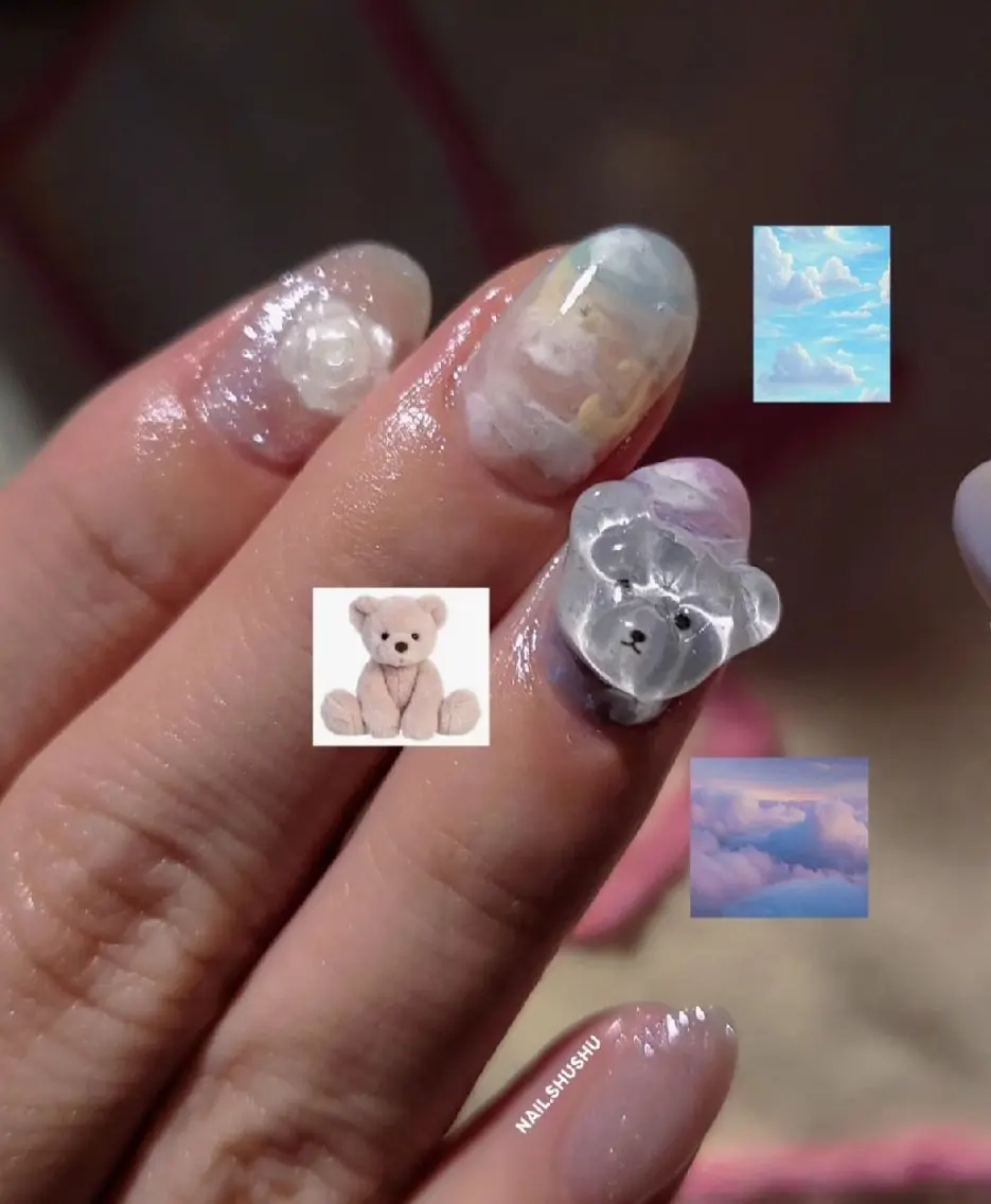 ネイル ハンドネイル 3dパーツ/流行り 👧shushu❤️のネイルデザイン