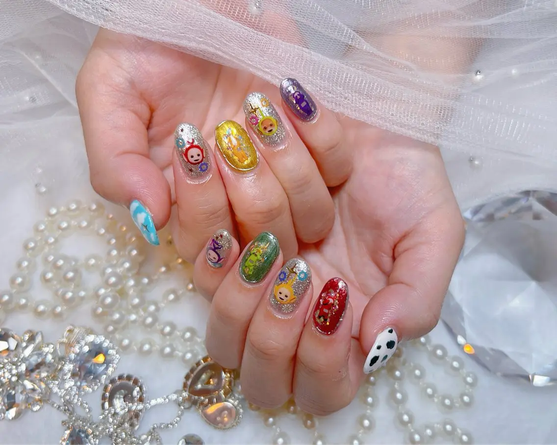 ネイル アートネイル オーロラネイル チークネイル 長さ出し フットネイル Miya _nailのネイルデザイン