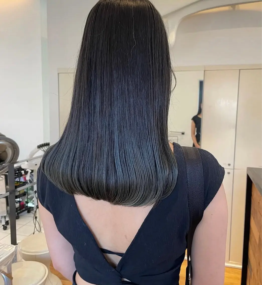 ロング カラー パーマ 縮毛矯正 中村 彩奈のヘアスタイル