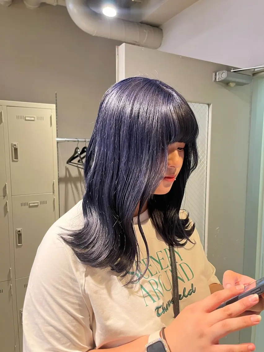 セミロング ヘアカラー トリートメント ヘッドスパ ヘアセット 寒色/ベージュヘア ブリーチありMiOのヘアスタイル