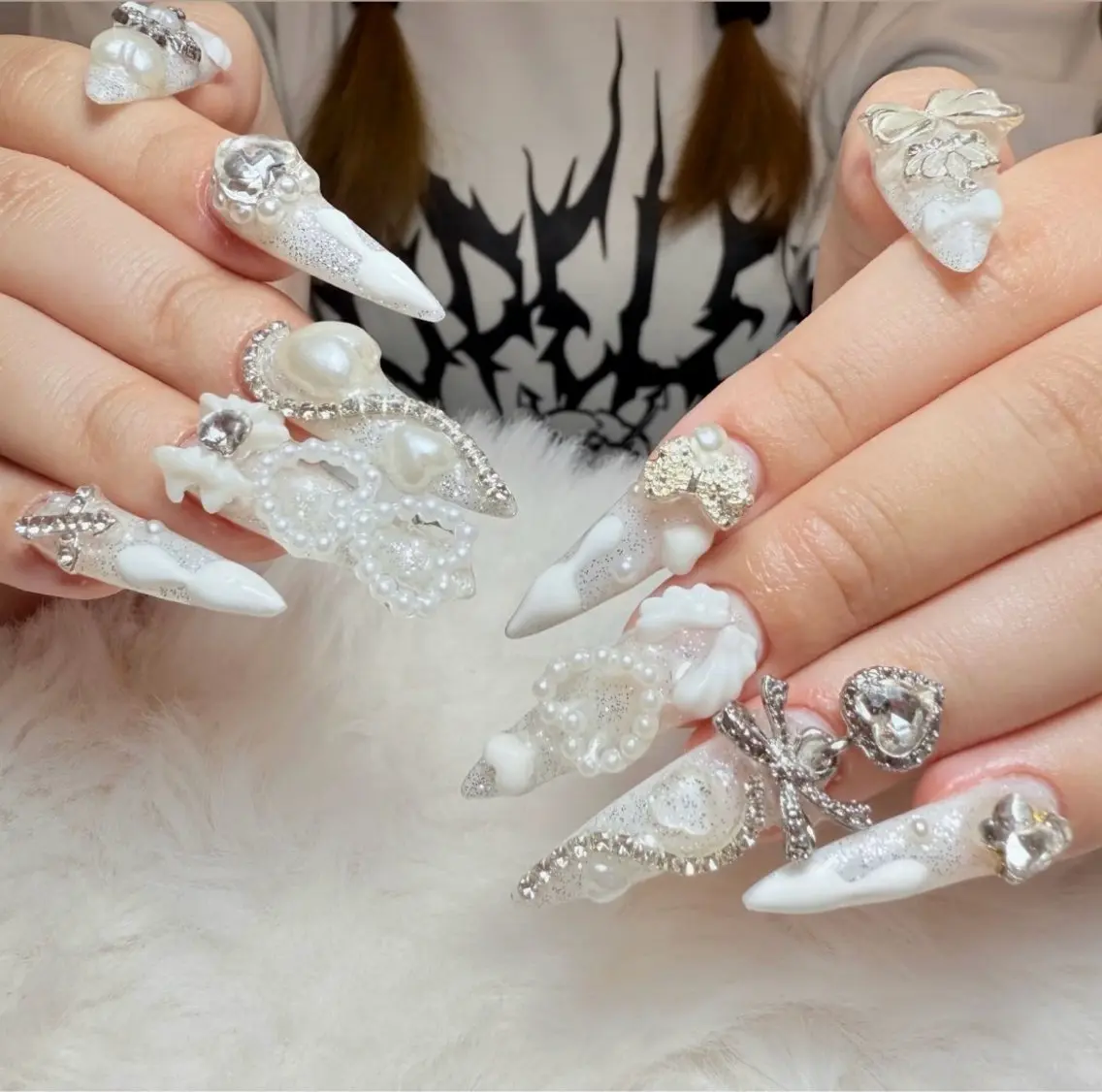 ネイル チークネイル 桜ネイル フレンチネイル ジェルネイル ガラスフレンチ Rin Nail 新大久保店のネイルデザイン