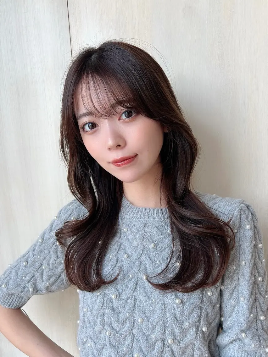 ロング くびれヘア 顔周りカット レイヤーカット カット ヘアカラー トリートメント 🧡くびれヘア/前髪 顔周り🧡久原結衣のヘアスタイル