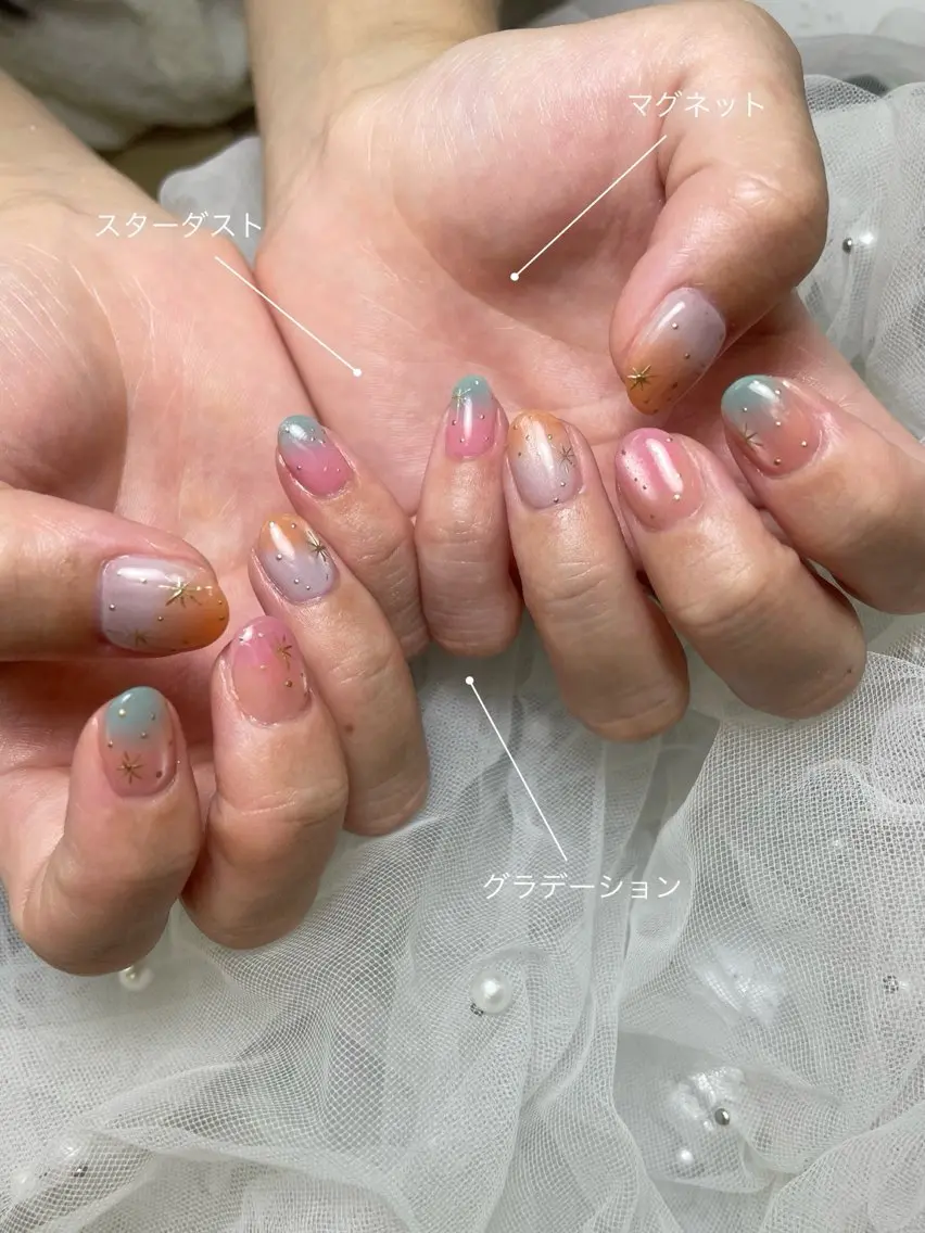 ネイル ハンドネイル パーツたくさん🍓 SUMIのネイルデザイン