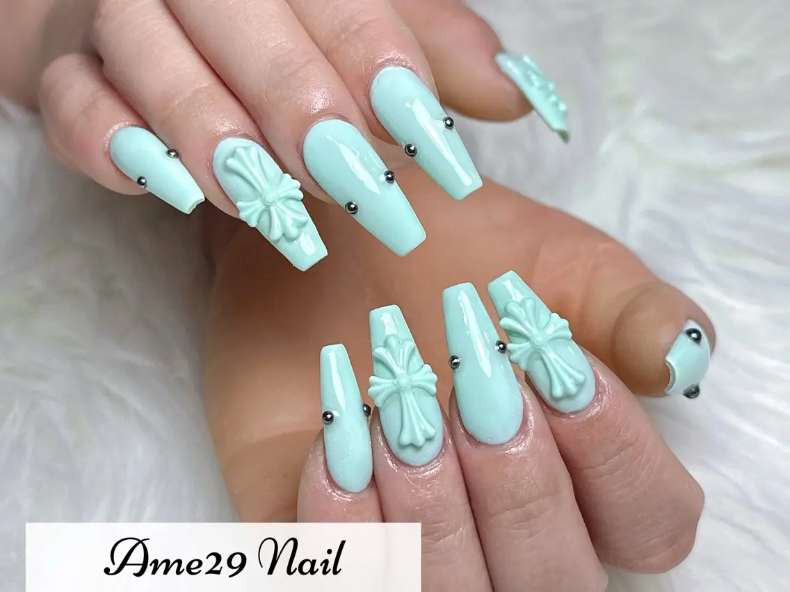 ネイル フラワーネイル ロングネイル オフィスネイル ピンク ピンクベージュ AME29 Nail ネイルサロンのネイルデザイン