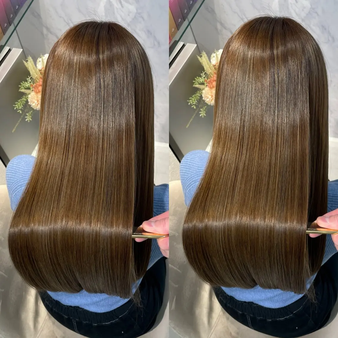 ロング カット ヘアカラー 縮毛矯正 トリートメント 今話題の艶髪矯正 美艶カラー/FUKAのヘアスタイル
