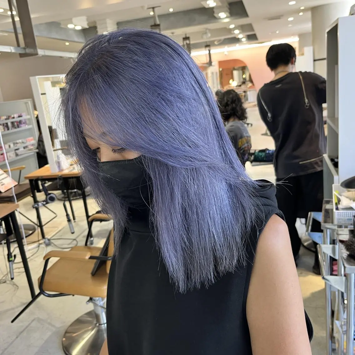 ミディアム カラー ブリーチ ケアブリーチ ダブルカラー ハイライトカラー ハイトーンカラー nameless髪質 改善ブリーチ心斎橋のヘアスタイル