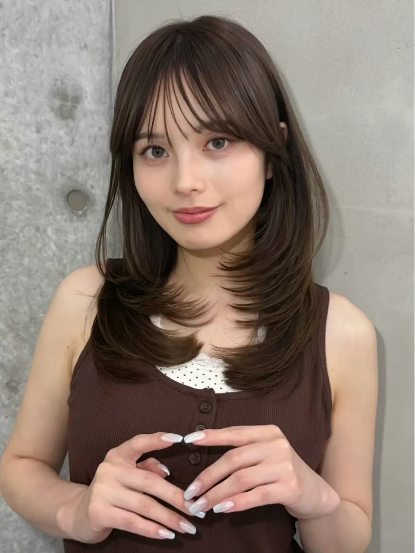 ロング ヘアカラー トリートメント 大宮🤍縮毛矯正 レイヤー🪽なるのヘアスタイル