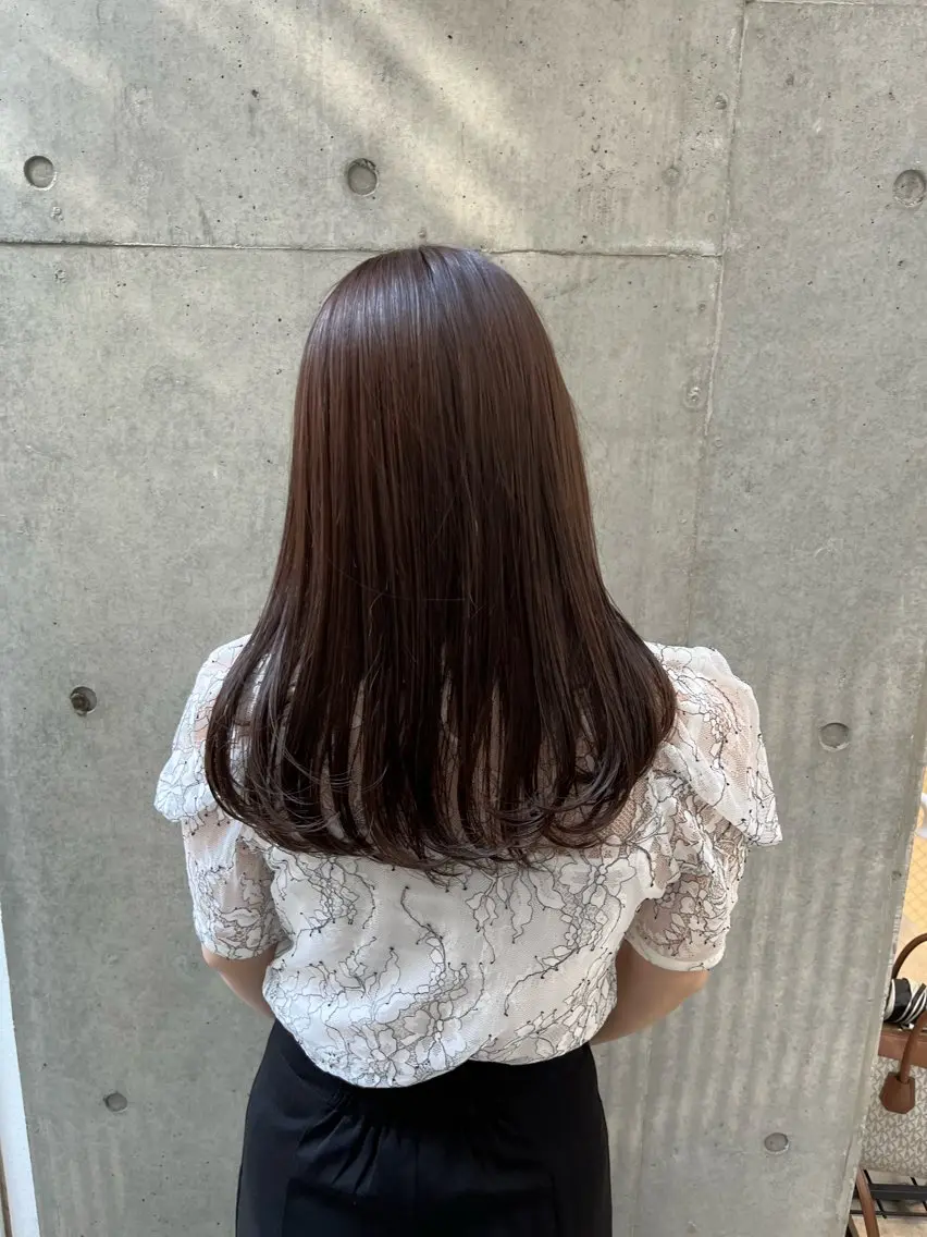 セミロング カラー カット ヘアカラー トリートメント 縮毛矯正ボブ&顔まわ レイヤー♡TOMOEのヘアスタイル