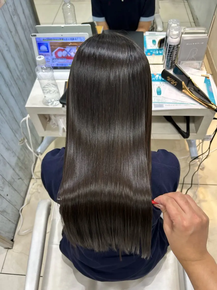 ロング ヘアカラー 縮毛矯正 【髪質改善カラー】 瀧田嵐士🇰🇷のヘアスタイル