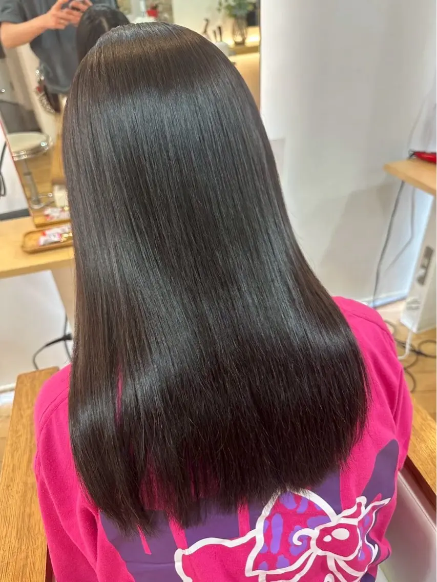 ロング カラー 髪質改善 沖元 統弥のヘアスタイル