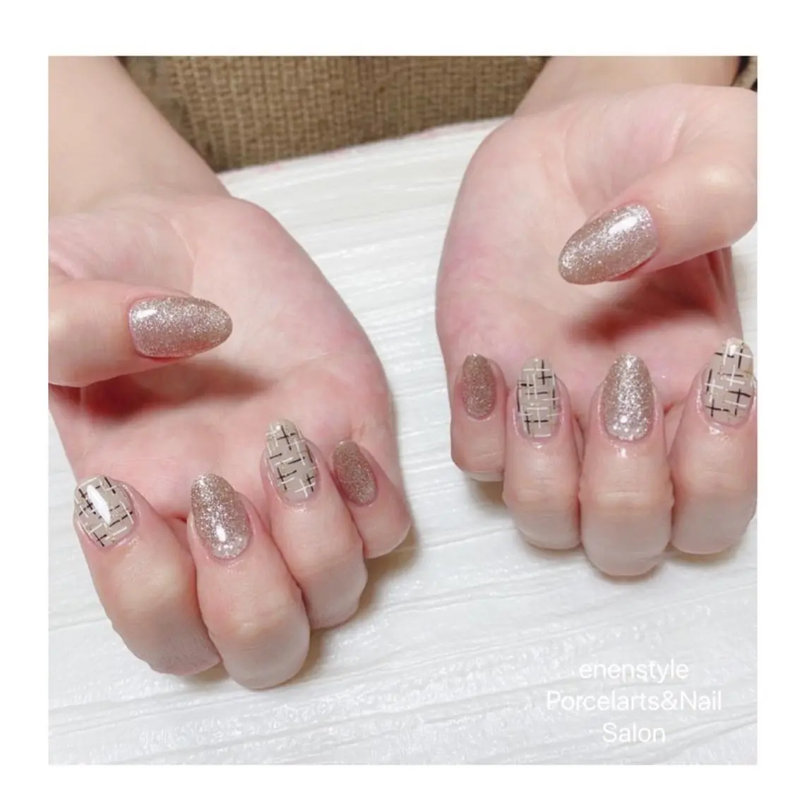 ミディアム ネイル ハンドネイル 🐾enen style 🐾のネイルデザイン