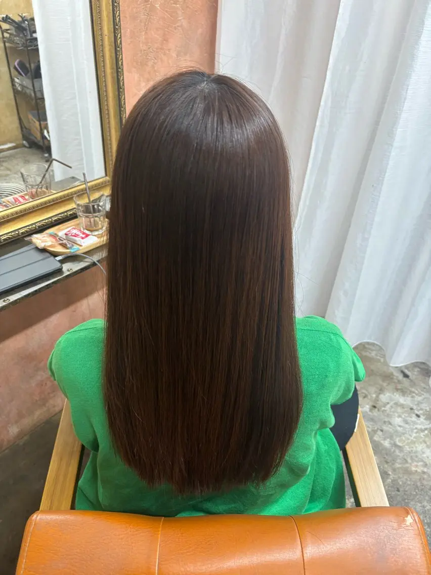 ロング 縮毛矯正 大本 涼風のヘアスタイル